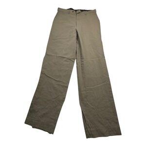 Louis Raphael Luxe Wool Flat Front Dress Pants Tan Khaki Mens Size 34x30